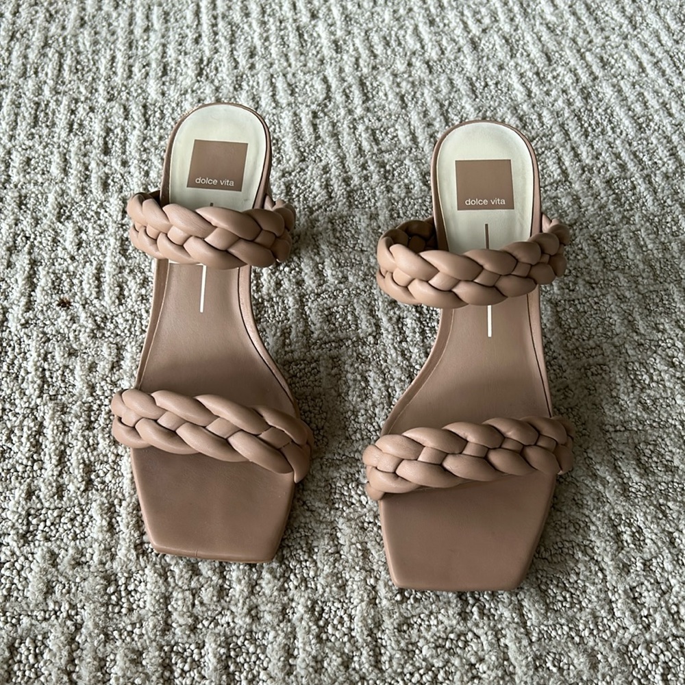 EUC DV braided block heels